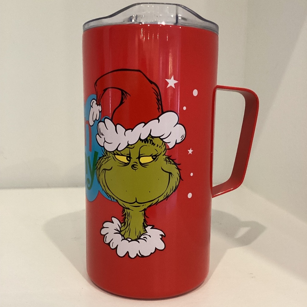 Dr. Seuss Grinch Feelin Grinchy Stainless Steel Insulated Mug Red NEW